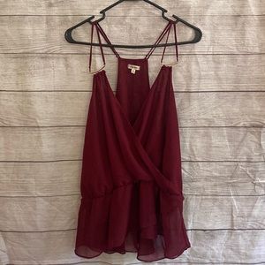 Maroon racer back tank top